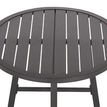 Set Tavolino e 2 Sedie da Giardino in Acciaio Nero