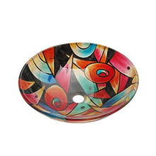 Colore Tempered Lavabo Abstract Art Basin Round Bagno Vessel Sink Home Washbowl Lavandini Bagno