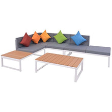 vidaXL Set Divano Angolare da Giardino 19 pz in Alluminio e WPC Sofà Poltrone