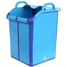 YLL Canna per pediluvio Pieghevole Massaggi Schiuma Bucket, Accresciuta di Plastica Portatile Pediluvio Benna 33 * 33 * 49 Centimetri (Color : Blue)
