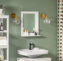 SoBuy Set mobili da Bagno salvaspazio (Specchio, Bianco) FRG129-W