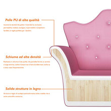 COSTWAY Divano con Braccioli per Ragazze, Ampia Sedia con Poggiapiedi, 58 x 40,5 x 48 cm, Rosa