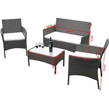 YOUKE Pezzi in Rattan mobili da Giardino Divano Set di tavoli e sedie da Giardino, Veranda - Brown