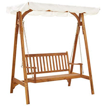 E E-NICES Panchina a Dondolo da Giardino con Baldacchino in Legno Acacia