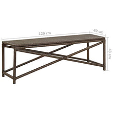 E E-NICES Panchina da Giardino 120 cm in Polyrattan Marrone