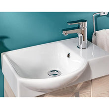 Fackelmann - Set di mobili da Bagno per Ospiti con lavabo in Ceramica e Specchio da Bagno a LED, 45 cm, 3 Pezzi, Colore: Marrone Chiaro
