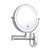 Com Specchio per Il Trucco, Montaggio a Parete Specchio per Il Trucco Illuminato a LED 10X Specchio cosmetico ingranditore a 360 ° Specchio per Il Trucco orientabile su Due Lati, alime
