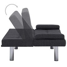 vidaXL Divano Letto con 2 Cuscini Regolabile Elegante Moderno per Ospiti Arredo Salotto Sofa Grigio Chiaro in Similpelle Telaio Legno Gambe Cromate