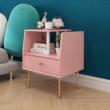 LSX-Comodino Comodino, Semplice e Moderno Piccolo Appartamento Macaron Rosa Letto Camera da Letto Armadio Aperto, Adatto for Soggiorno/Camera da Letto/Studio, 50x37x59,5 cm OYO