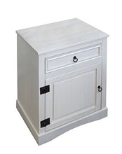 Comodino cassettiera mobiletto Mobile Camera Bagno Legno Bianco 1 cassetto con Anta (cod. 0-6007)