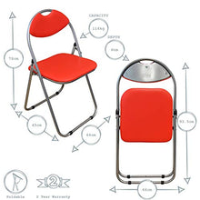 Harbour Housewares Sedia Pieghevole da Ufficio Imbottita - Rosso