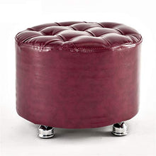 Mobili per la casa e Giardino Sgabello Trucco Rotondo 丨 Pouf Singolo Imbottito in Ecopelle Poggiapiedi Imbottito 丨 Panca Scarpa Regolabile 40x30cm, Viola Ottomani da Cucina