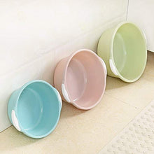 Lavandino in plastica per uso domestico, piccolo e spesso, rotondo, lavabo, lavabo, lavabo piccolo, blu