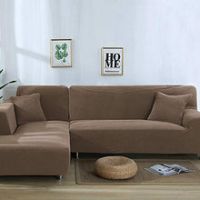Copridivano con Penisola Destra Sinistra Separato Elasticizzato- Copridivano Angolare Chaise Longue Fodere per Divano (2 Pezzi, 3+4 posti, 190-230 cm+235-300 cm)