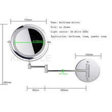CENPEN, specchio per il bagno, specchio da trucco con ingrandimento a LED a doppio lato, ingrandimento regolabile 5x, specchio cosmetico a LED da parete, rotazione a 360°, luce Vanity Mirro