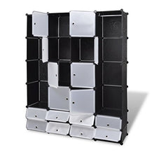 SHENGFENG Armadio modulare con 18 Scomparti, Bianco, 37 x 146 x 180,5 cm