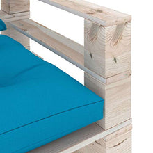 vidaXL Divano da Giardino in Pallet con Cuscini Blu in Legno di Pino