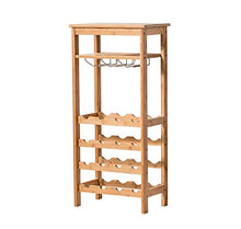 Wine Rack, Wine Rack 16 bottiglie Floor-Standing Wine Rack solido Porta bicchiere legno mensola rack di stoccaggio rack WTZ012
