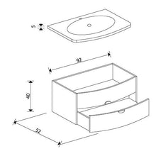 MarinelliGroup Arredo Bagno Mobile sospeso con lavabo Specchio e Colonna cm 90. Tulipano Grigio