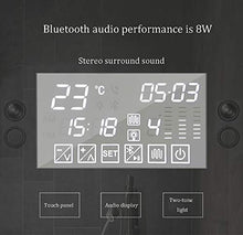Specchio Da Bagno Appeso Frameless Con Bluetooth E Display Della Temperatura E Antideflagrante LED Luci Specchio Parete Appesa a Parete Bagno Specchio Specchio Per Il Trucco Personalizzato (60×80cm)