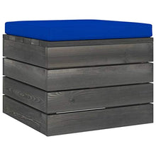 vidaXL Pouf da Giardino su Pallet con Cuscino in Legno di Pino