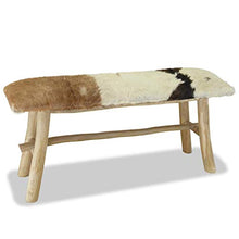vidaXL Panca in Vera Pelle e Teak Panchina Seduta Ingresso Salone Arredo Casa