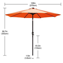 Abccanopy 23 colori + 2,7 m Market Umbrella replacement Canopy 8 nervature, 1# Orange