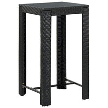 FAMIROSA Tavolo da Bar da Giardino Nero 60,5x60,5x110,5 cm Polyrattan