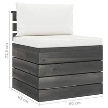 vidaXL Divano Centrale da Giardino Pallet con Cuscini in Legno di Pino