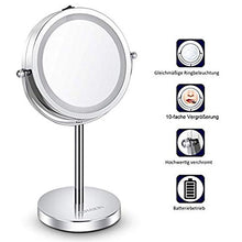 Specchio da Tavolo con Luce LED 1 / 10X - Specchio cosmico - 17,8 cm