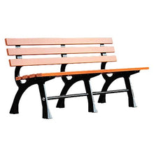 Panchina da Giardino Vintage All'aperto, 120 Cm / 150 Cm, Panca per Patio in Legno di Plastica per 3 Persone con Schienale E Bracciolo, Struttura in Ghisa Robusta E Durevole