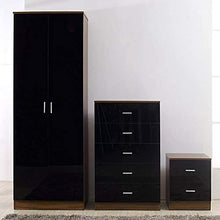 Armadio moda e prezzo, 2 armadi ordinari 5 cassetti cassetti 2 cassetti comodino, 3 pezzi di arredamento,BrownBlack
