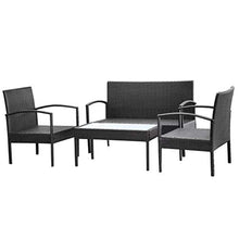 FAMIROSA Set Divani da Giardino 4 pz con Cuscini in Polyrattan Nero-2673