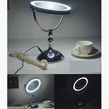 Trucco specchio con luci Specchio per il trucco con stand naturale Ligh Bianco Ligh 2-in-1 Specchio cosmetico girevole con luce a LED e magnificatiowith Specchio ingranditore LED LED 3 con luce per il