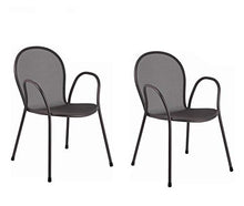 EMU 2 Pezzi - Sedia con BRACCIOLI Ronda Art. 116 Colore Grigio Antico - per Uso Esterno - Made in Italy