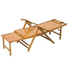 LINGZE Sedia a Sdraio da Giardino Sedia a Sdraio reclinabile, Sdraio Pieghevole in bambù per Patio o Spiaggia, Balcone