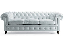 Trama Toscana Divano Chesterfield 3 Posti in Vera Pelle, Invecchiata 1-2-3