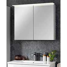 Fackelmann, set di mobili da bagno B.Perfect, 3 pezzi, con lavabo, lavandino in ceramica, 80 cm e armadietto a specchio a LED
