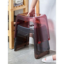 Sgabello Basso Trasparente Passo di Plastica del Piede Sgabello con Piedini Antiscivolo,Doccia Sgabello Poggiapiedi per La Cucina,Bagno,Camera da Letto E Salotto,Grigio