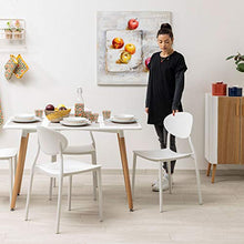 Sedia da Pranzo o Ufficio Impilabile in PVC, Sedia da Interno ed Esterno Bianca 6 pezzi 50X46X82cm