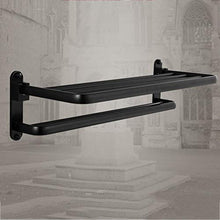 GJJSZ Scaffale da Bagno Scaffale da Bagno a Parete Semplice in Alluminio Nero retrò in Stile Europeo