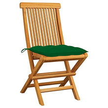 vidaXL Sedie da Giardino con Cuscini Verdi 2 pz in Massello di Teak