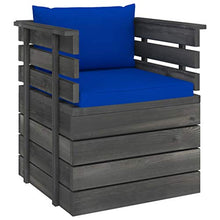 FAMIROSA Set Divani da Giardino su Pallet 8 pz con Cuscini Massello Pino-2041