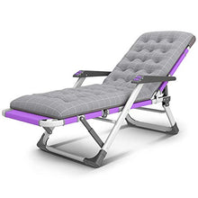 Lettini da giardino e poltrone reclinabili Mobili da esterno Letto pieghevole viola con cuscino grigio Lettino prendisole Sedia regolabile per la spiaggia Piscina Patio esterno Giardino Campeggio