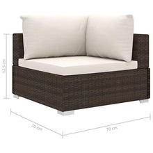 Set Divani da Giardino 6 pz con Cuscini in Polyrattan Marrone