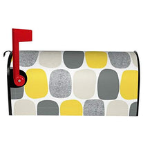 Wonky - Copertura magnetica per cassetta delle lettere con ovali in giallo, design unico, per decorazione giardino, cortile, dimensioni standard, 53 x 45 cm