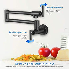 TTLIFE Rubinetto da Cucina Ottone senza piombo Rubinetto pieghevole Rotazione di 360 ° Rubinetto pieghevole a parete Bocca girevole e abbattibile
