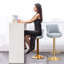 FPigSHS Sgabelli da Bar Set di 2 sgabelli da Bar in Metallo, sgabelli da Bar girevoli a 360°, sedie in Velluto con Schienale, sgabelli da Pranzo Moderni per Bar/caffè/Cucina/casa, Altezza: 65-80cm