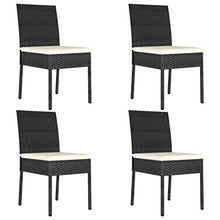 SKM Set da Pranzo da Giardino 5 pz in Polyrattan Nero (39.95kg)