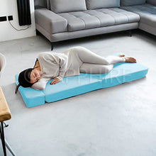G&H Pieghevole Letto singolo Pieghevole Materasso con Copertura Rimovibile Divano Letto Sedia Letto Letto, blu cielo, Singolo